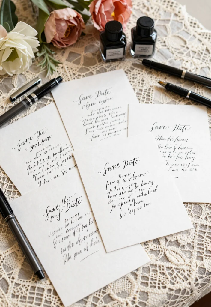 19 Save The Date Ideas That Feel Creative and Personal - 8. Handwritten Calligraphy Save the Dates 1