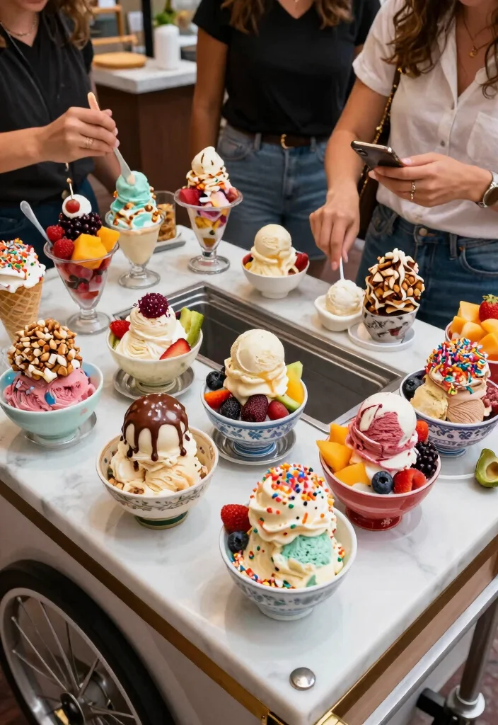 19 Wedding Dessert Table Ideas That Sweeten the Celebration - 7. Vegan Ice Cream Sundae Station 1