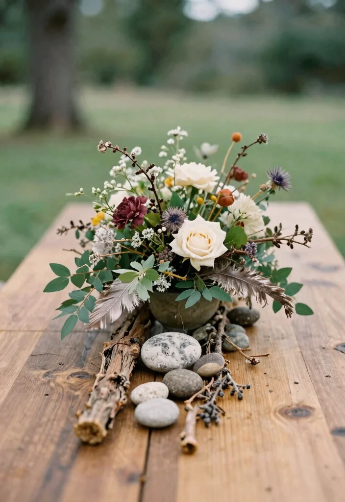 19 Wedding Entry Table Ideas That Make A Statement - 11. Nature-Inspired Centerpiece 1