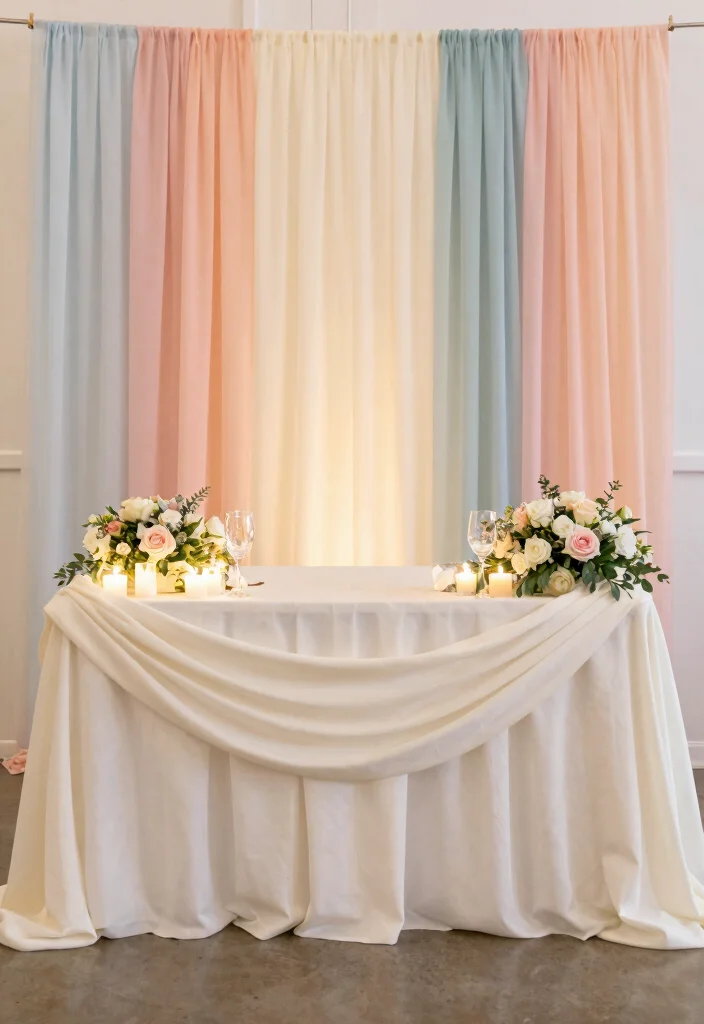 19 Wedding Entry Table Ideas That Make A Statement - 17. Elegant Draping 1