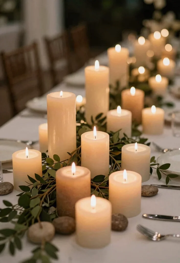 19 Wedding Entry Table Ideas That Make A Statement - 6. Eco-Friendly Candles 1