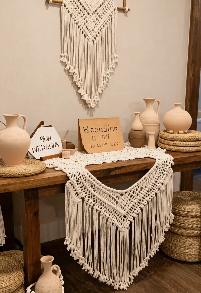 19 Wedding Entry Table Ideas That Make A Statement - 7. Handcrafted Decor 1