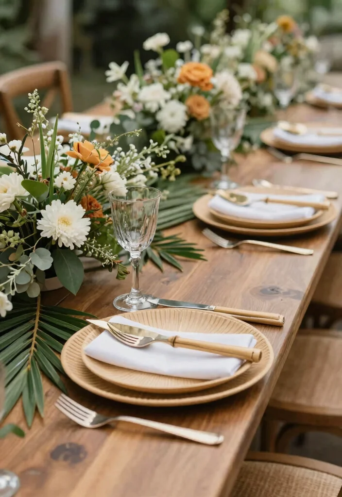 19 Wedding Entry Table Ideas That Make A Statement - 8. Recyclable Tableware 1