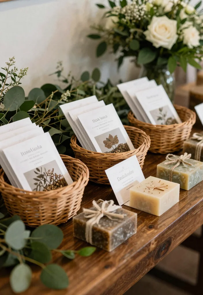 19 Wedding Entry Table Ideas That Make A Statement - 9. Eco-friendly Favors 1