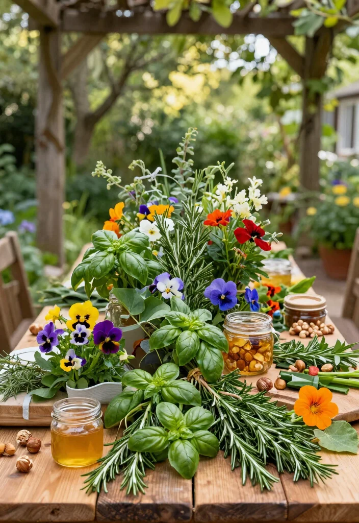 19 Wedding Grazing Table Ideas That Look Stunning - 1. Botanical Bliss: Herb & Flower Garnishes 1