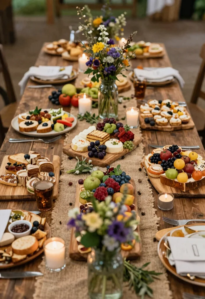 19 Wedding Grazing Table Ideas That Look Stunning - 8. Rustic Charm: Natural Elements 1