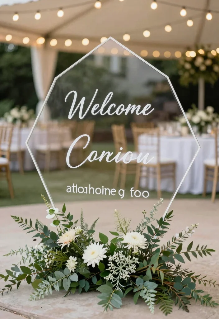 19 Wedding Welcome Board Ideas That Greet Guests Beautifully - 12. Geometric Signage 1