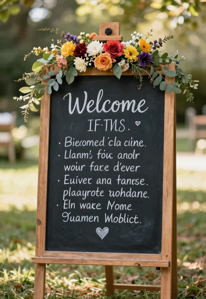 19 Wedding Welcome Board Ideas That Greet Guests Beautifully - 4. Heartfelt Chalkboard Sign 1