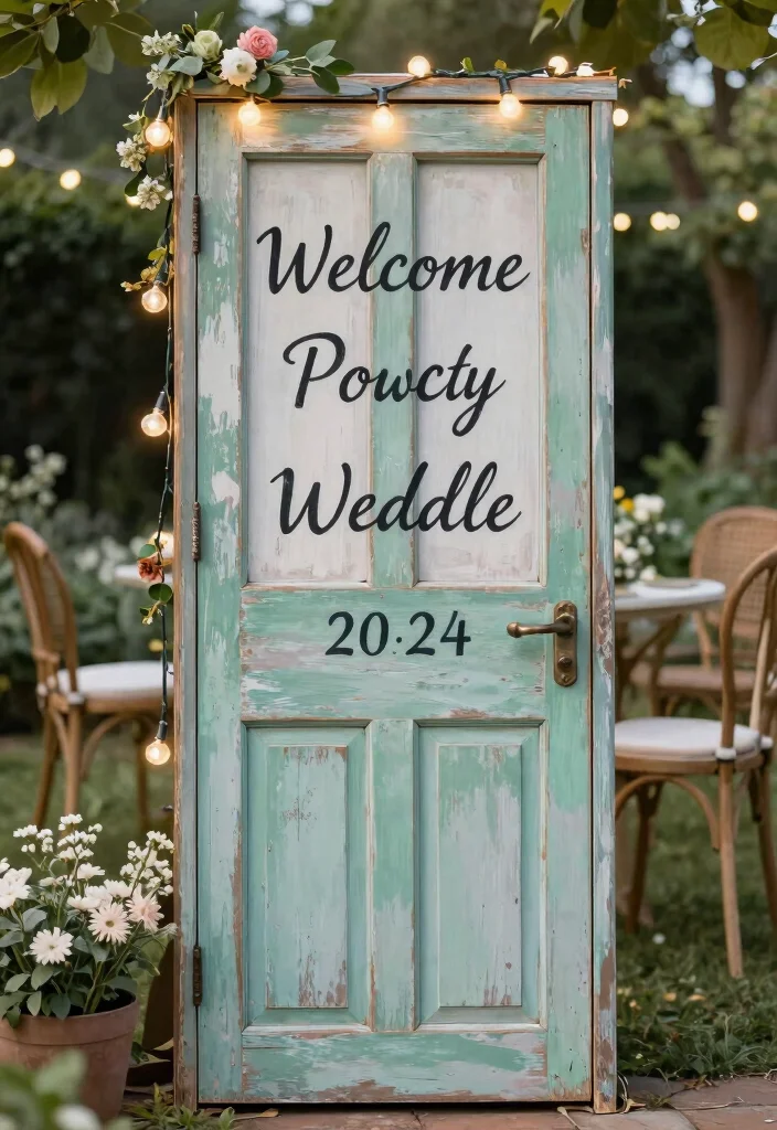 19 Wedding Welcome Board Ideas That Greet Guests Beautifully - 6. Upcycled Signage 1