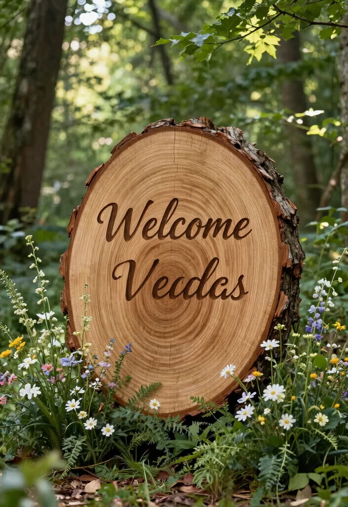 19 Wedding Welcome Board Ideas That Greet Guests Beautifully - 9. Nature-Inspired Welcome Sign 1