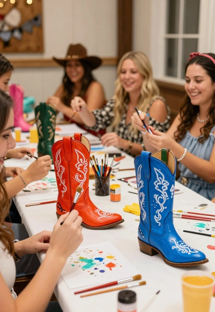 19 Western Bachelorette Party Ideas That Rock - 12. Cowboy Boot Painting 1