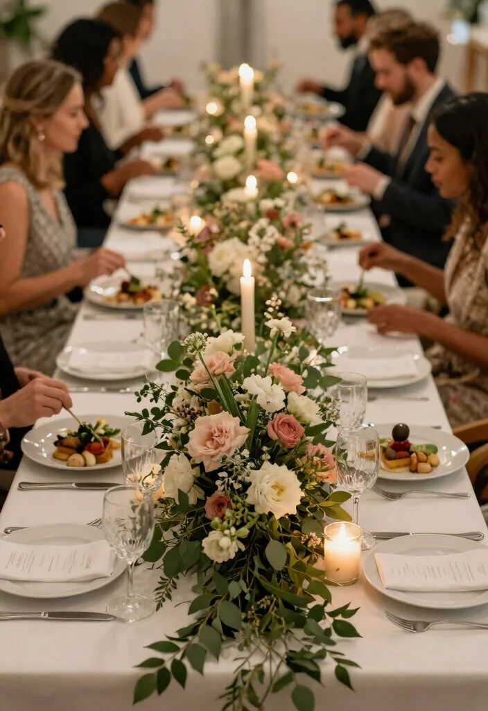 12 Key Wedding Table Decor That Photographs All Night Long - 3. Floral Table Runners 1