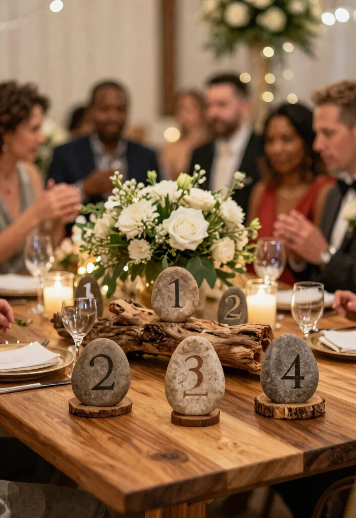 12 Key Wedding Table Decor That Photographs All Night Long - 8. Natural Table Numbers 1