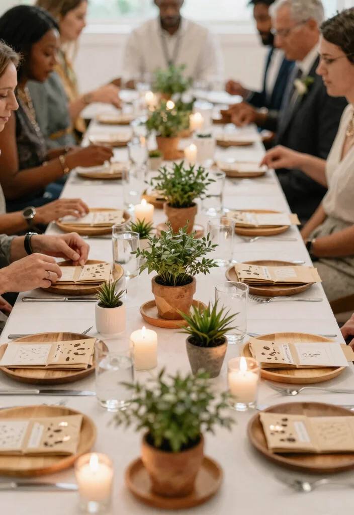 12 Key Wedding Table Decor That Photographs All Night Long - 9. Sustainable Favors as Decor 1