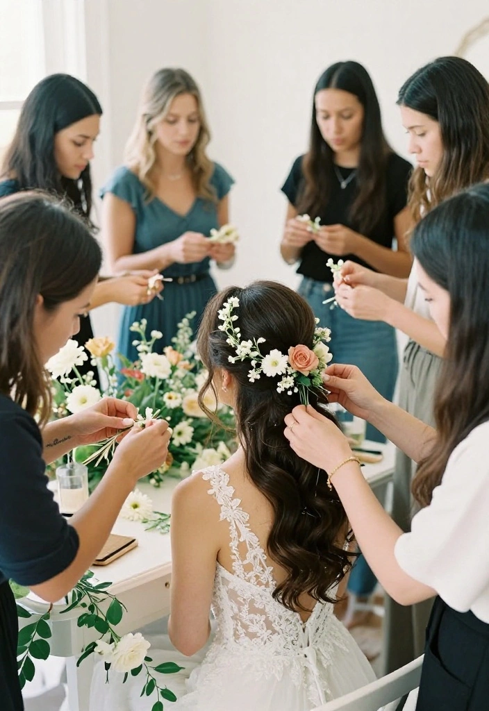 12 Luxury Wedding Flowers Without a Florist That Look Pro-Made - 6. Floral Hairpieces for the Bride 1