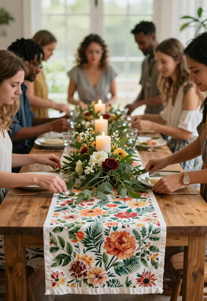 12 Luxury Wedding Flowers Without a Florist That Look Pro-Made - 7. Romantic Floral Table Runners 1