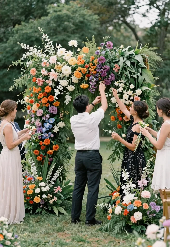 12 Luxury Wedding Flowers Without a Florist That Look Pro-Made - 8. Unique Floral Backdrops 1