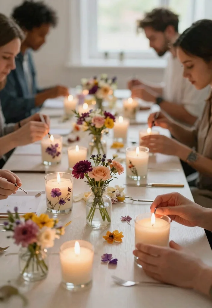 12 Luxury Wedding Flowers Without a Florist That Look Pro-Made - 9. Charming Flower Candles 1