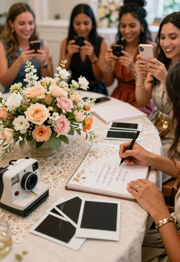 12 Wedding Guest Book Table Ideas That Get Every Guest to Sign - 1. Polaroid Photo Guest Book 1