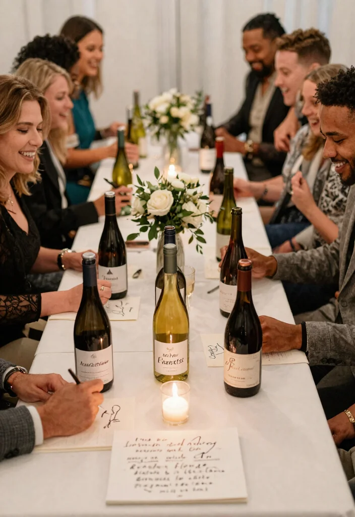 12 Wedding Guest Book Table Ideas That Get Every Guest to Sign - 10. Wine or Beer Bottles Guest Book 1