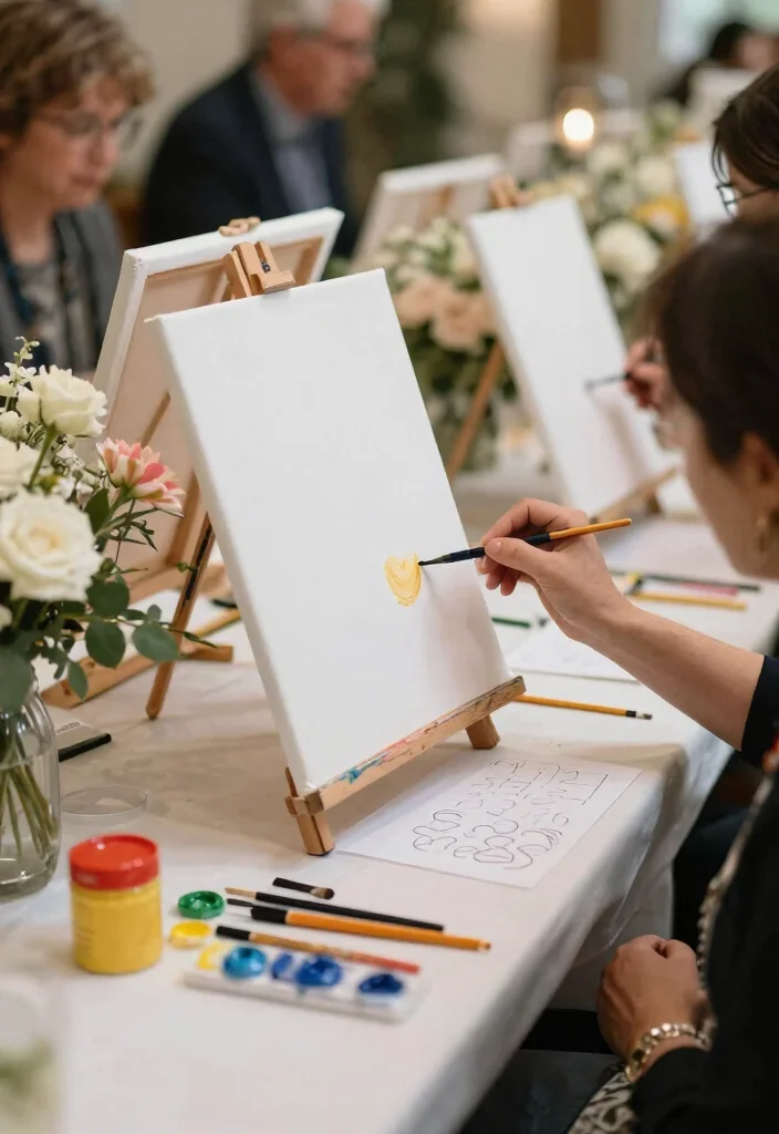 12 Wedding Guest Book Table Ideas That Get Every Guest to Sign - 11. Art Canvas Guest Book 1