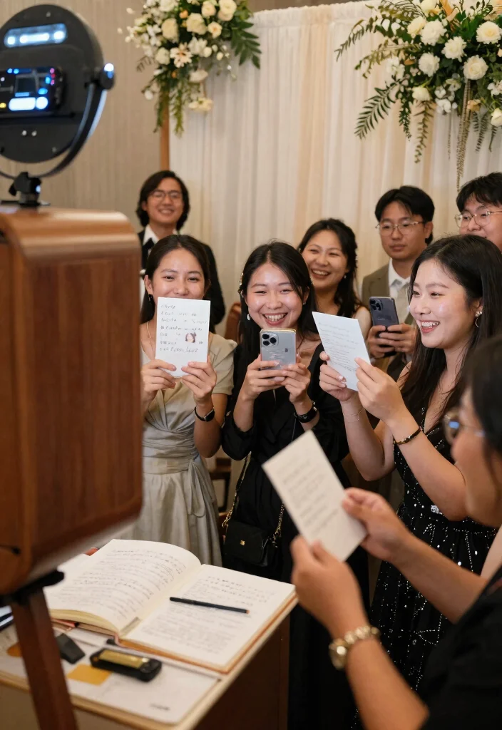 12 Wedding Guest Book Table Ideas That Get Every Guest to Sign - 12. Video Message Booth 1