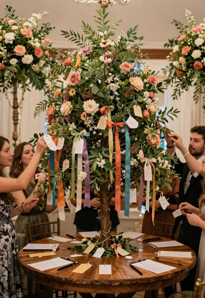 12 Wedding Guest Book Table Ideas That Get Every Guest to Sign - 3. Wish Tree 1