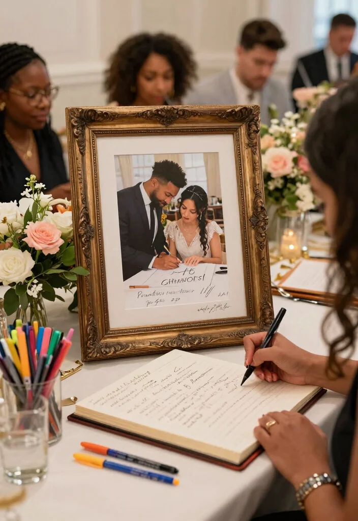 12 Wedding Guest Book Table Ideas That Get Every Guest to Sign - 9. Photo Frame Guest Book 1
