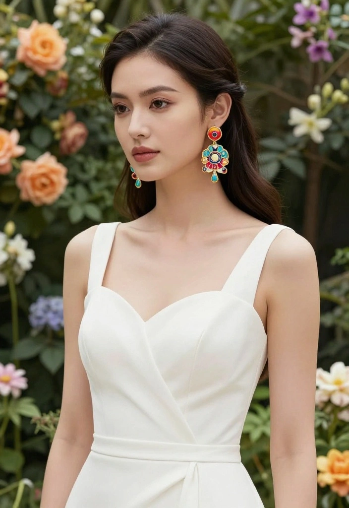 12 Wedding Jewelry Earrings That Don't Clash With Your Dress - 10. Colorful Enamel Earrings 1