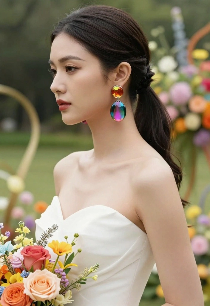 12 Wedding Jewelry Earrings That Don't Clash With Your Dress - 4. Artistic Resin Designs 1