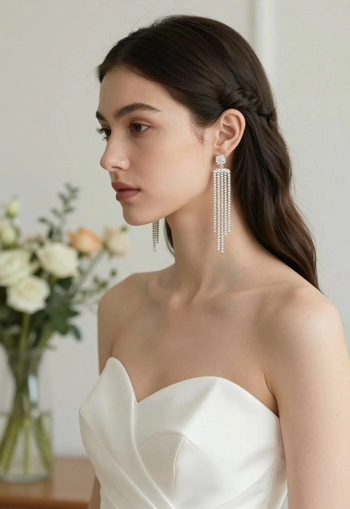 12 Wedding Jewelry Earrings That Don't Clash With Your Dress - 6. Layered Chain Earrings 1