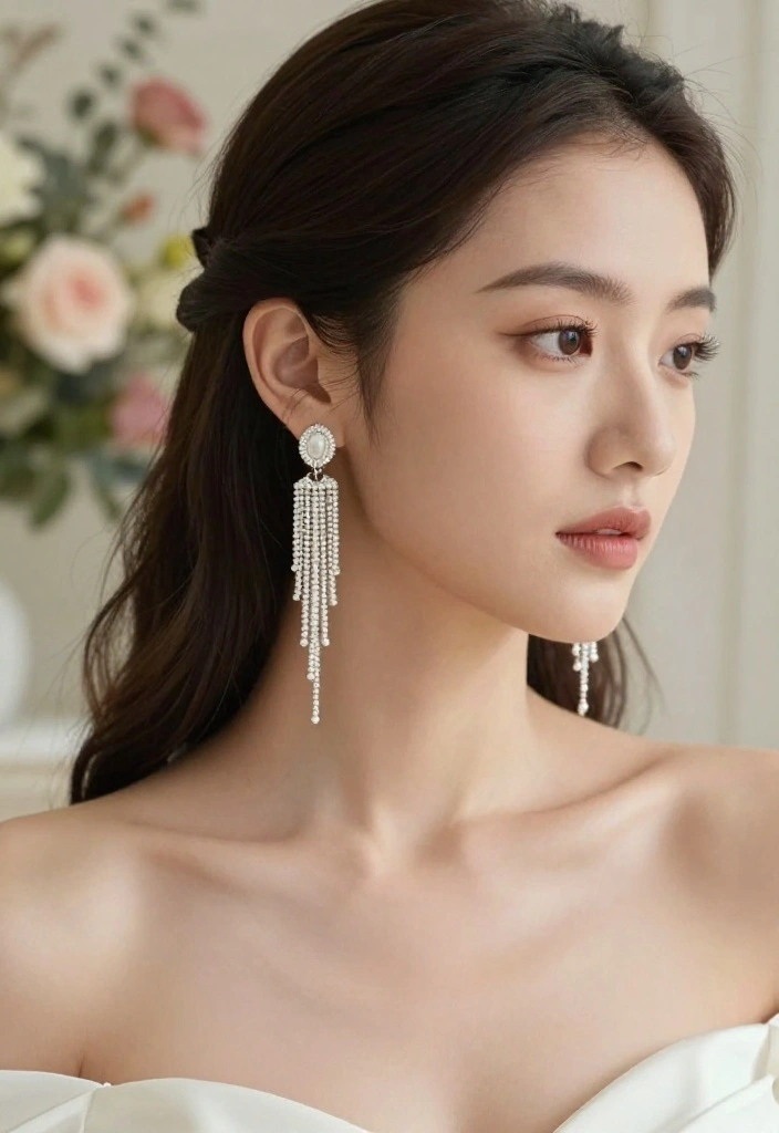 12 Wedding Jewelry Earrings That Don't Clash With Your Dress - 9. Elegant Threader Earrings 1