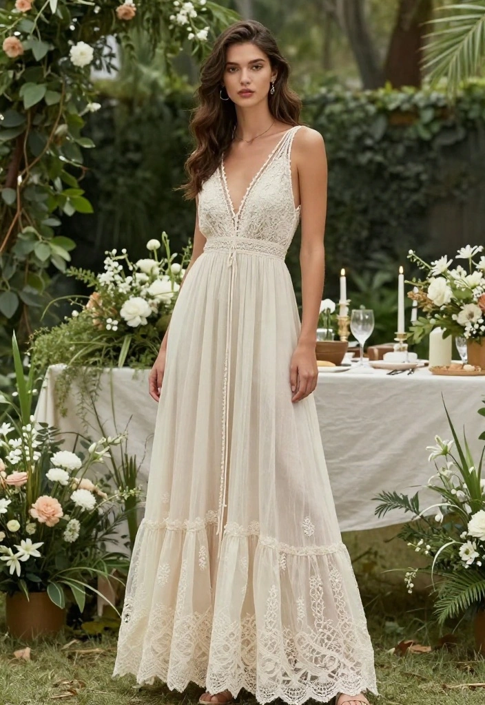 14 Black Tie Wedding Guest Outfit Ideas That Don't Require Tailoring - 12. Bohemian-Inspired Gown 1