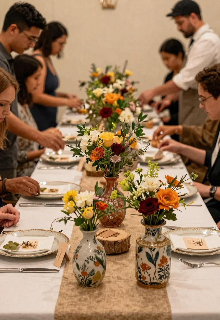 14 DIY Wedding Table Decorations That Don't Look Homemade - 4. Upcycled Vintage Vases 1