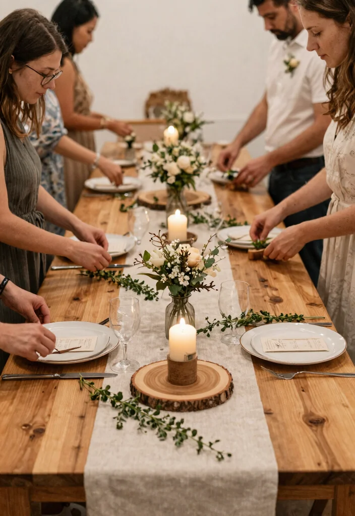 14 DIY Wedding Table Decorations That Don't Look Homemade - 6. Natural Wood Accents 1