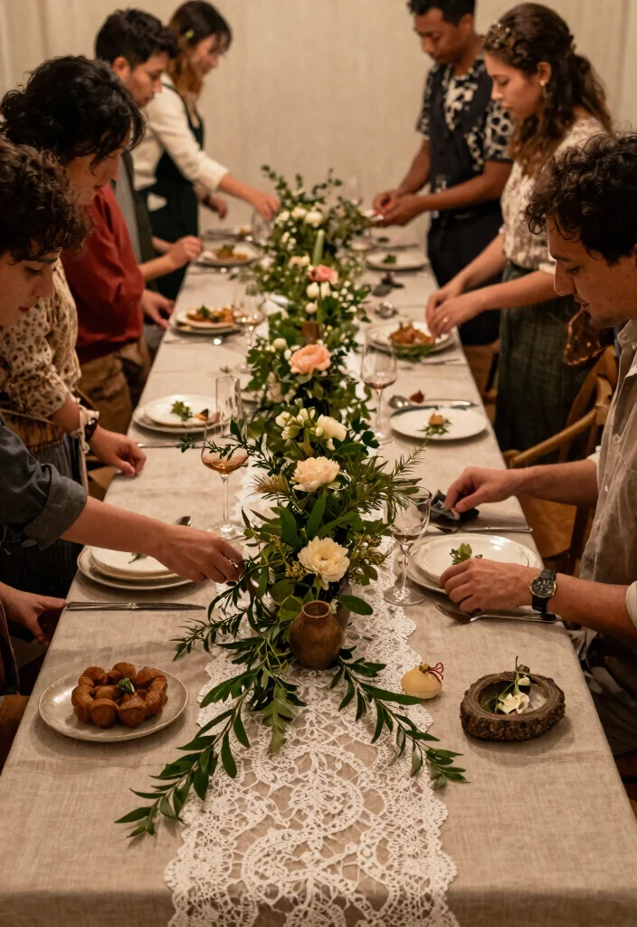 14 DIY Wedding Table Decorations That Don't Look Homemade - 7. Whimsical Table Runners 1
