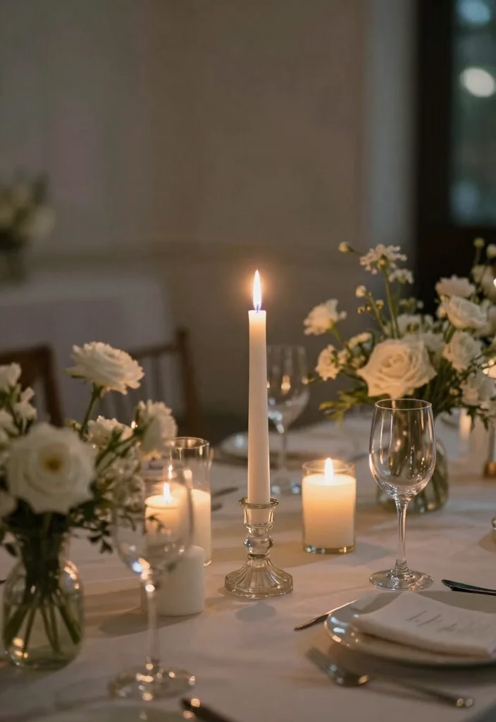 14 Flameless Candle Wedding Centerpieces That Stay Lit All Night - 13. Statement Centerpieces with Oversized Candles 1