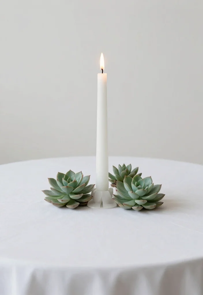 14 Flameless Candle Wedding Centerpieces That Stay Lit All Night - 5. Minimalist Chic 1