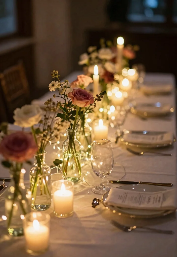 14 Flameless Candle Wedding Centerpieces That Stay Lit All Night - 7. Whimsical Fairy Lights 1