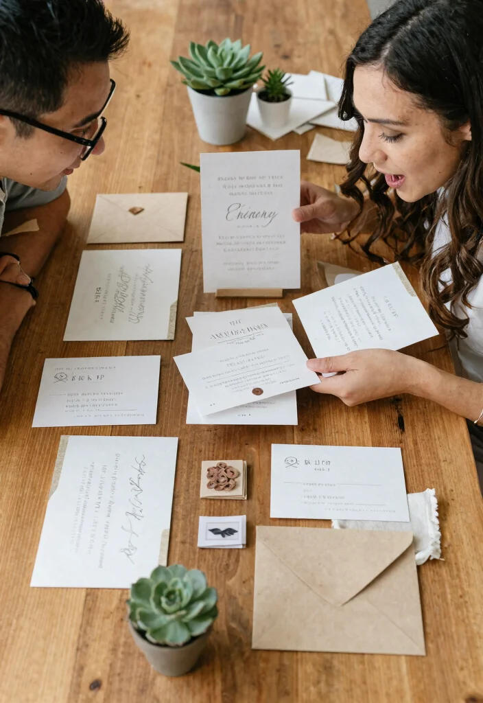14 Ideas for Wedding Invitations With Matching Suite Elements - 2. Recycled Paper Invitations 1