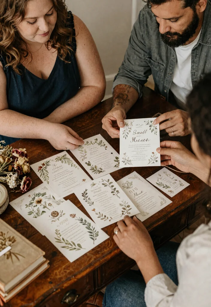 14 Ideas for Wedding Invitations With Matching Suite Elements - 4. Vintage Botanical Invitations 1