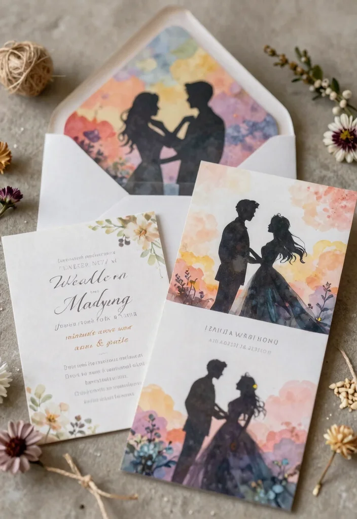 14 Original Wedding Invitations That Don't Look Pinterest-Copied - 12. Custom Silhouette Invitations 1