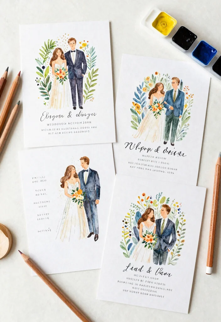 14 Original Wedding Invitations That Don't Look Pinterest-Copied - 13. Custom Illustrated Invitations 1