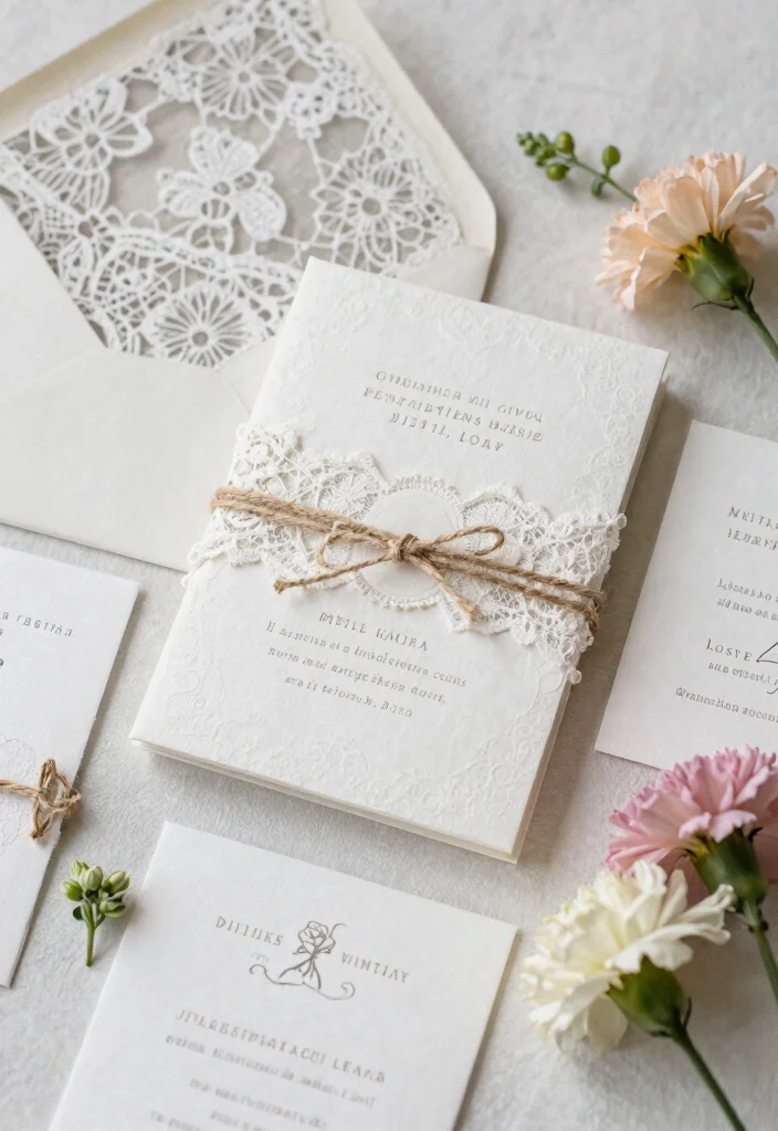 14 Original Wedding Invitations That Don't Look Pinterest-Copied - 7. Layered Lace Invitations 1