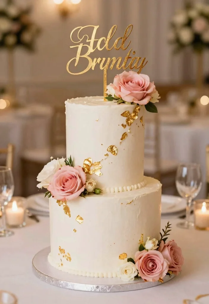 14 Rose Gold Wedding Decorations That Won't Clash With Venue - 10. Rose Gold Cake Decor 1