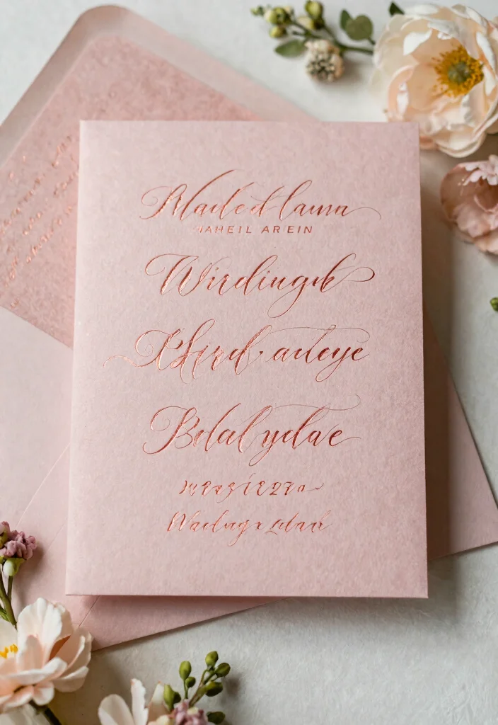14 Rose Gold Wedding Decorations That Won't Clash With Venue - 14. Rose Gold Invitations 1