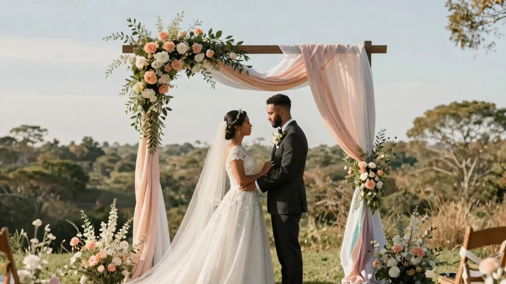 14 Wedding Arch Fabric Ideas That Drape Without Slipping