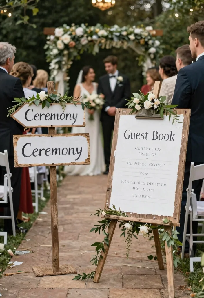 14 Wedding Decorations List With Venue-Provided vs DIY Split - 2. Handmade Signage: A Personal Touch 1