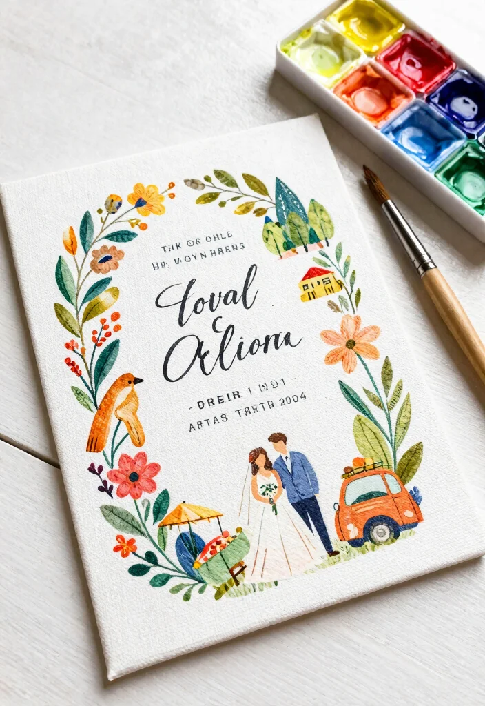 15 Affordable Wedding Invitations That Look Expensive - 8. Artistic Illustrations 1