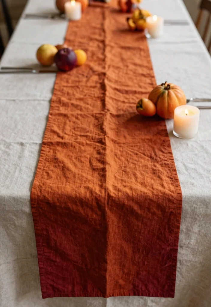 15 Autumn Wedding Table Decorations Without Messy Dried Leaves - 7. Colorful Table Runners 1